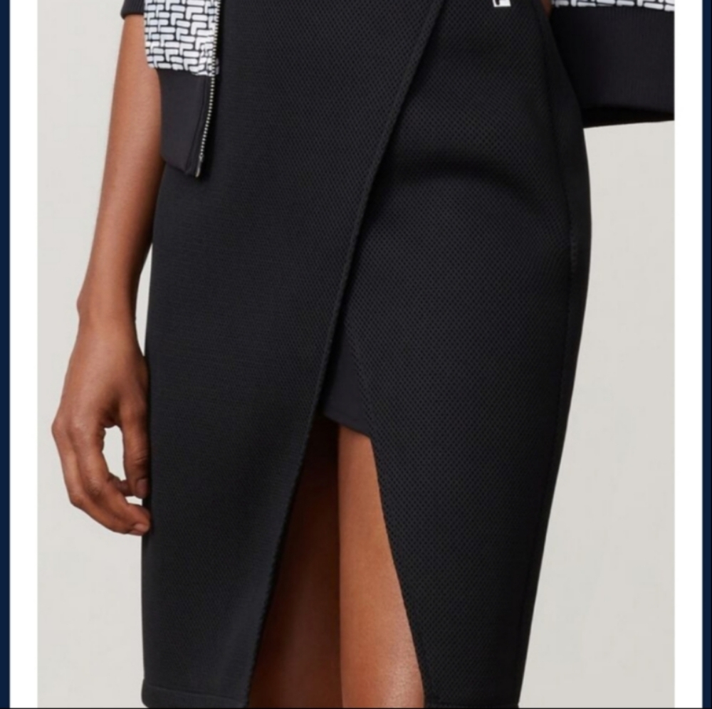 FILA Milano High Slit Pencil Skirt Large US Large Black